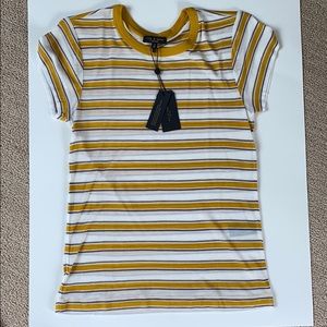 Yellow Striped Rag and Bone T-shirt.